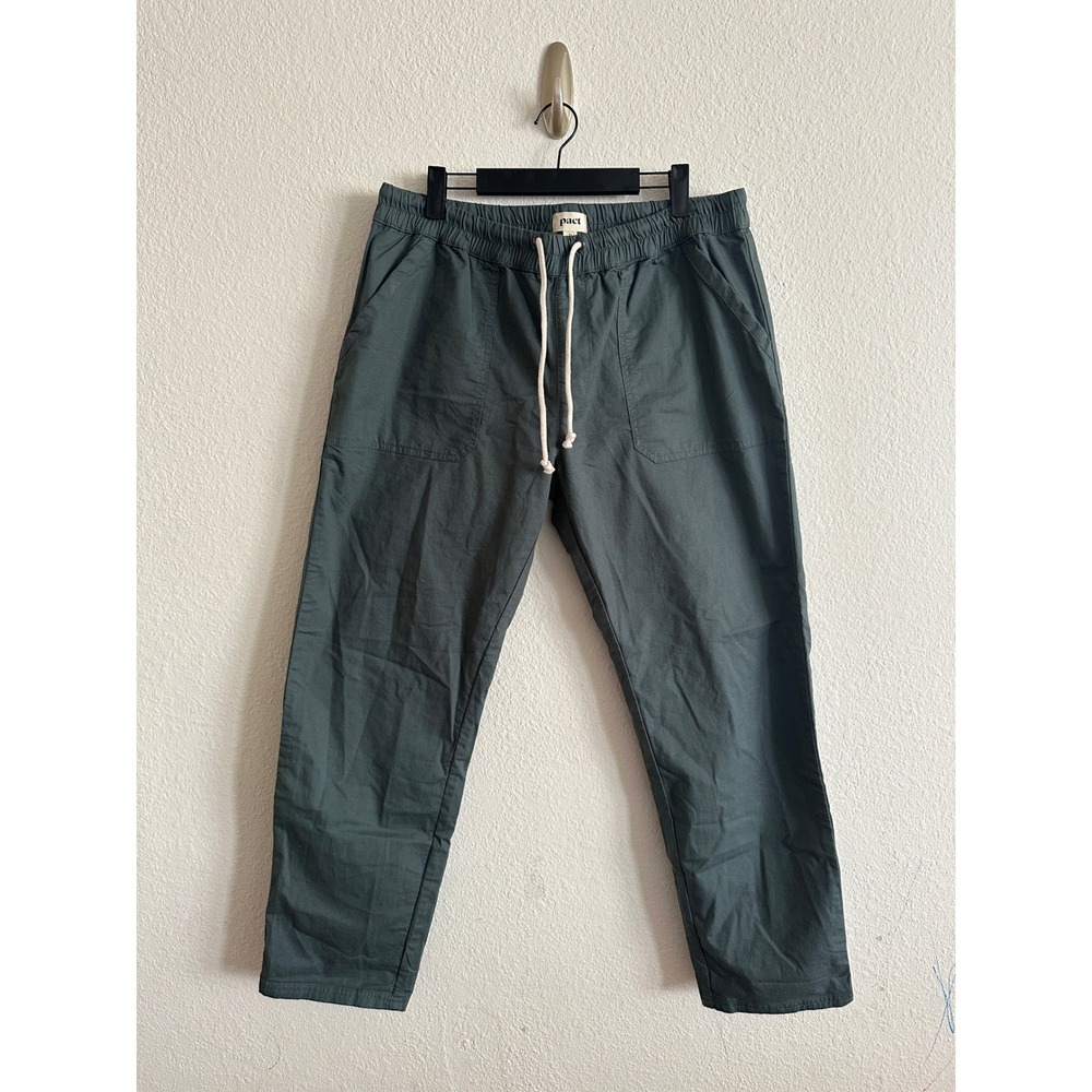 Pact Coastal Pant XL Green Organic Cotton Drawstring Elastic Waist Gorpcore